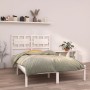 Weißer Massivholzbettrahmen 140x190 cm von vidaXL, Betten und Lattenroste - Ref: Foro24-3105646, Preis: 128,88 €, Rabatt: %