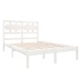 Weißer Massivholzbettrahmen 140x190 cm von vidaXL, Betten und Lattenroste - Ref: Foro24-3105646, Preis: 128,88 €, Rabatt: %