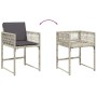 Set comedor jardín y cojines 13 pzas ratán sintético gris claro