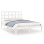 Weißes Massivholzbettgestell King Size 150x200 cm von vidaXL, Betten und Lattenroste - Ref: Foro24-3105476, Preis: 133,92 €, ...