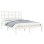 Weißes Massivholzbettgestell King Size 150x200 cm von vidaXL, Betten und Lattenroste - Ref: Foro24-3105476, Preis: 133,92 €, ...