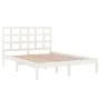 Weißes Massivholzbettgestell King Size 150x200 cm von vidaXL, Betten und Lattenroste - Ref: Foro24-3105476, Preis: 132,08 €, ...