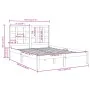 Weißes Massivholzbettgestell King Size 150x200 cm von vidaXL, Betten und Lattenroste - Ref: Foro24-3105476, Preis: 132,08 €, ...