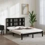 Estructura de cama de madera maciza de pino negra 140x190 cm de vidaXL, Camas y somieres - Ref: Foro24-3105584, Precio: 163,9...