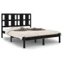 Estructura de cama de madera maciza de pino negra 140x190 cm de vidaXL, Camas y somieres - Ref: Foro24-3105584, Precio: 163,9...