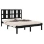 Estructura de cama de madera maciza de pino negra 140x190 cm de vidaXL, Camas y somieres - Ref: Foro24-3105584, Precio: 163,9...