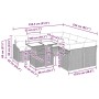 Conjunto de sofá de jardín 9 pcs Gris 100 x 55 x 73 cm