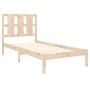 Solid pine wood bed frame 100x200 cm by vidaXL, Beds and slatted bases - Ref: Foro24-3105590, Price: 91,63 €, Discount: %