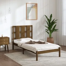Estructura de cama madera maciza pino marrón miel 100x200 cm de vidaXL, Camas y somieres - Ref: Foro24-3105593, Precio: 107,0...