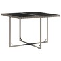 Set comedor de jardín 5 piezas con cojines ratán sintético gris