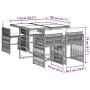 Set comedor de jardín 5 piezas con cojines ratán sintético gris