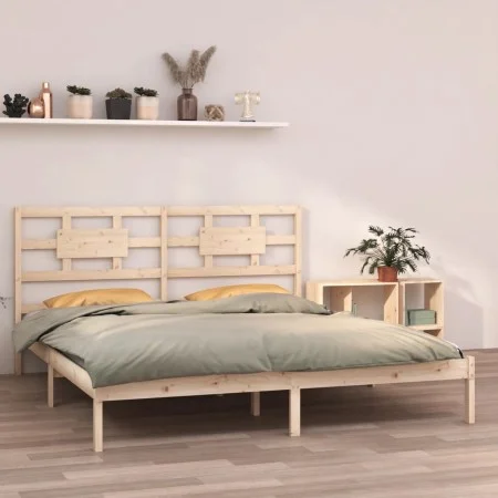 Solid wood bed frame 200x200 cm by vidaXL, Beds and slatted bases - Ref: Foro24-3105685, Price: 129,82 €, Discount: %
