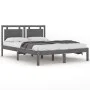 Estructura de cama de madera maciza de pino gris 200x200 cm de vidaXL, Camas y somieres - Ref: Foro24-3105557, Precio: 173,53...