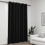 Cortina opaca con ojales look de lino gris antracita 290x245 cm
