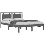 Estructura de cama de madera maciza de pino gris 200x200 cm de vidaXL, Camas y somieres - Ref: Foro24-3105557, Precio: 175,70...