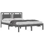 Estructura de cama de madera maciza de pino gris 200x200 cm de vidaXL, Camas y somieres - Ref: Foro24-3105557, Precio: 173,53...