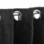 Cortina opaca con ojales look de lino gris antracita 290x245 cm