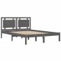 Estructura de cama de madera maciza de pino gris 200x200 cm de vidaXL, Camas y somieres - Ref: Foro24-3105557, Precio: 175,70...
