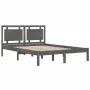 Estructura de cama de madera maciza de pino gris 200x200 cm de vidaXL, Camas y somieres - Ref: Foro24-3105557, Precio: 173,53...