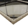 Set comedor jardín 9 pzas y cojines ratán sintético gris