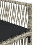 Set comedor de jardín 9 pzas cojines ratán sintético gris claro
