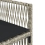 Set de comedor de jardín 11 pzas y cojines ratán sintético gris