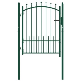 Puerta de valla con picos acero verde 100x125 cm de vidaXL, Puertas de jardín - Ref: Foro24-146394, Precio: 161,96 €, Descuen...