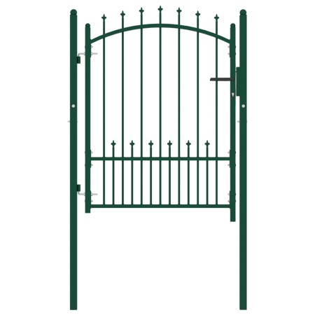 Fence gate with green steel spikes 100x125 cm by vidaXL, garden gates - Ref: Foro24-146394, Price: 161,96 €, Discount: %