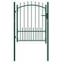 Fence gate with green steel spikes 100x125 cm by vidaXL, garden gates - Ref: Foro24-146394, Price: 161,96 €, Discount: %