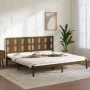 Honey brown solid pine wood bed frame 200x200 cm by vidaXL, Beds and slatted bases - Ref: Foro24-3105623, Price: 167,42 €, Di...