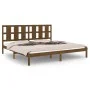Honey brown solid pine wood bed frame 200x200 cm by vidaXL, Beds and slatted bases - Ref: Foro24-3105623, Price: 167,42 €, Di...