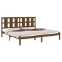 Honey brown solid pine wood bed frame 200x200 cm by vidaXL, Beds and slatted bases - Ref: Foro24-3105623, Price: 169,53 €, Di...