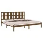Honey brown solid pine wood bed frame 200x200 cm by vidaXL, Beds and slatted bases - Ref: Foro24-3105623, Price: 167,42 €, Di...