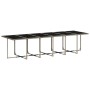Set comedor de jardín con cojines 13 pzas ratán sintético gris