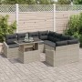 Conjunto de sofá de jardín 9 pcs Gris claro 100 x 55 x 73 cm