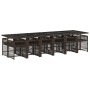Set muebles de jardín 13 pzas y cojines ratán sintético marrón