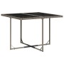 Set comedor jardín 9 pzas y cojines ratán sintético gris