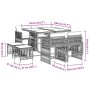 Set comedor jardín 9 pzas y cojines ratán sintético gris