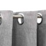 Cortinas opacas con ojales look de lino 2 pzas gris 140x175 cm