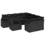 Conjunto de sofá de jardín 9 pcs Negro 100 x 55 x 73 cm