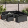 Conjunto de sofá de jardín 9 pcs Negro 100 x 55 x 73 cm