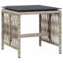 Set de comedor de jardín 11 pzas y cojines ratán sintético gris