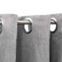Cortinas opacas con ojales look de lino 2 pzas gris 140x245 cm