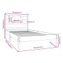 Massives Bettgestell aus weißem Kiefernholz, 90 x 200 cm von vidaXL, Betten und Lattenroste - Ref: Foro24-3105651, Preis: 96,...