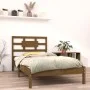 Honey brown solid wood bed frame 100x200 cm by vidaXL, Beds and slatted bases - Ref: Foro24-3105658, Price: 106,23 €, Discoun...