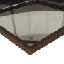Set comedor de jardín y cojines 15 pzas ratán sintético marrón