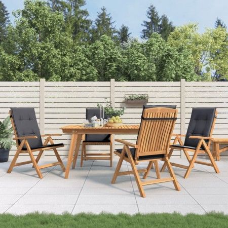 Liegende Gartenstühle und Kissen, 4 Stück, massives Teakholz von vidaXL, Gartenstühle - Ref: Foro24-3196463, Preis: 666,87 €,...
