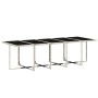 Set comedor jardín y cojines 15 pzas ratán sintético gris claro