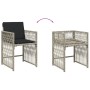 Set comedor jardín y cojines 15 pzas ratán sintético gris claro