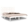 Weißes Massivholzbettgestell King Size 150x200 cm von vidaXL, Betten und Lattenroste - Ref: Foro24-3105606, Preis: 146,39 €, ...